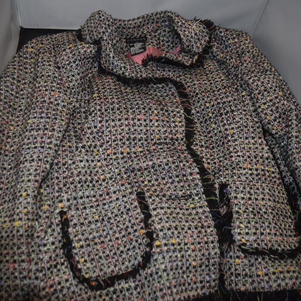 Vintage George rainbow Tweed Blazer jacket Size 12 - Picture 1 of 3